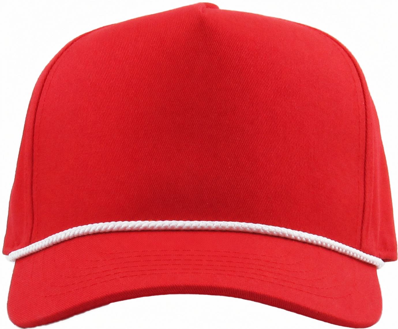 Red / White 5 panel snapback rear view