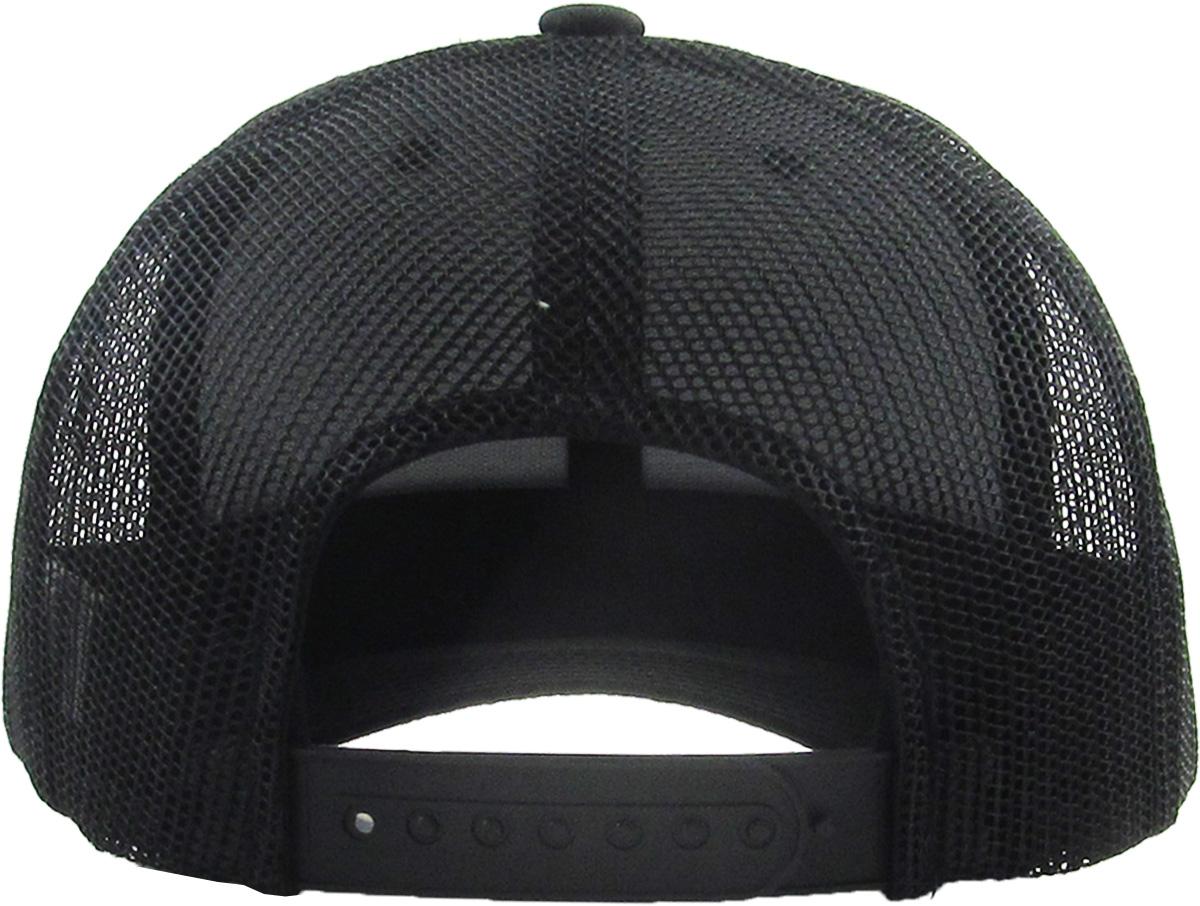 Black / Black 6-panel mesh trucker rear view