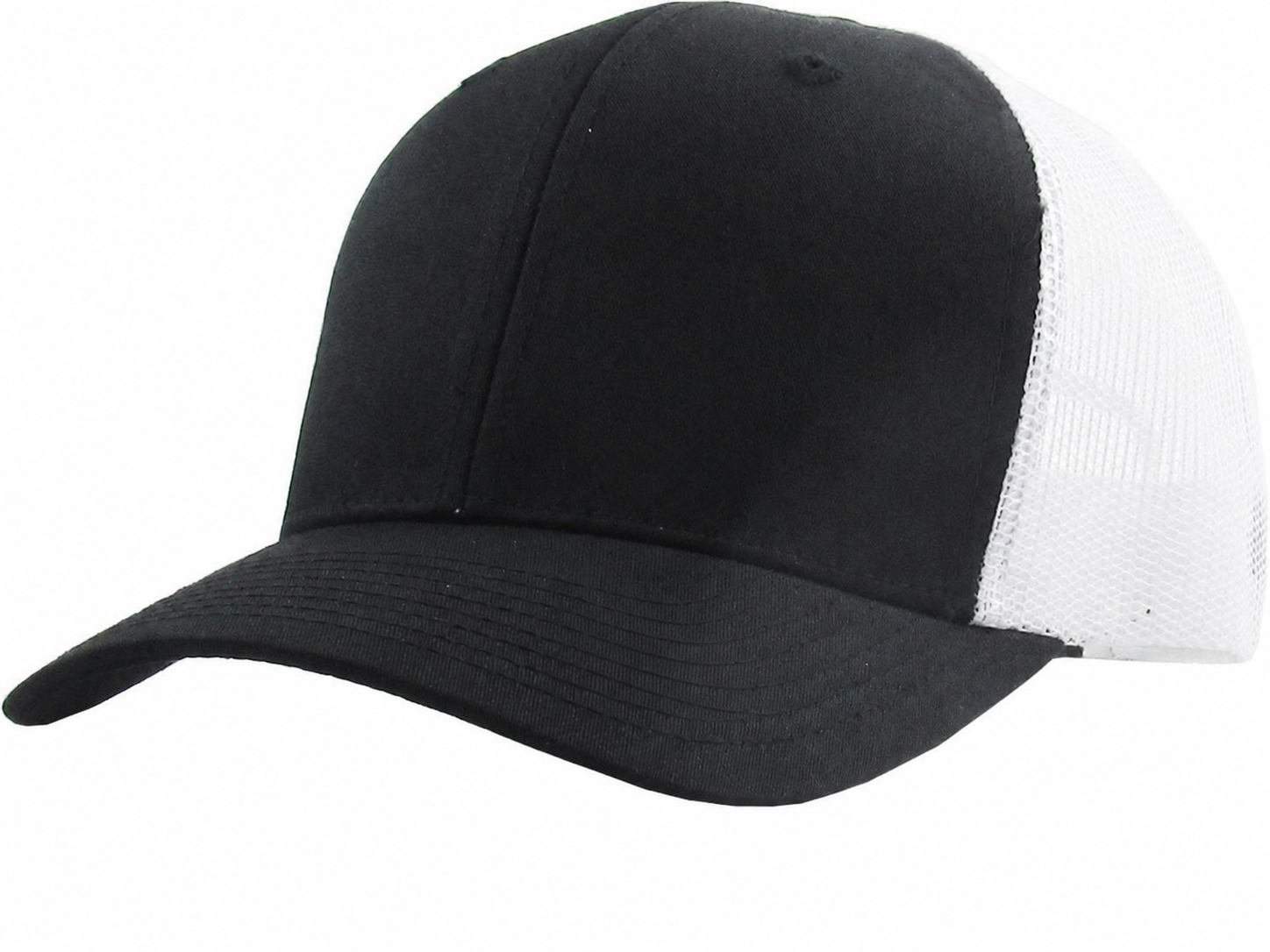 Black / White 6-panel mesh trucker front view