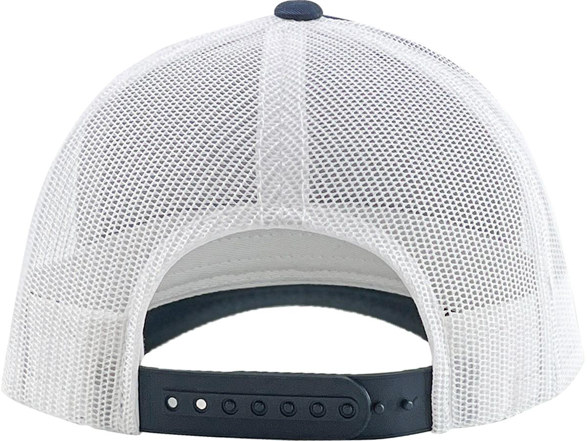 Navy / White 6-panel mesh trucker rear view