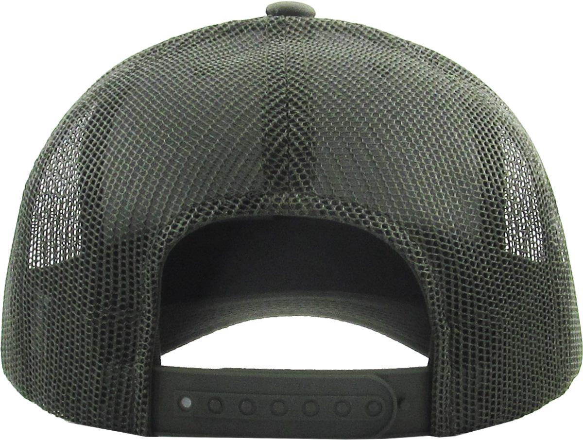 Olive / Olive 6-panel mesh trucker rear view