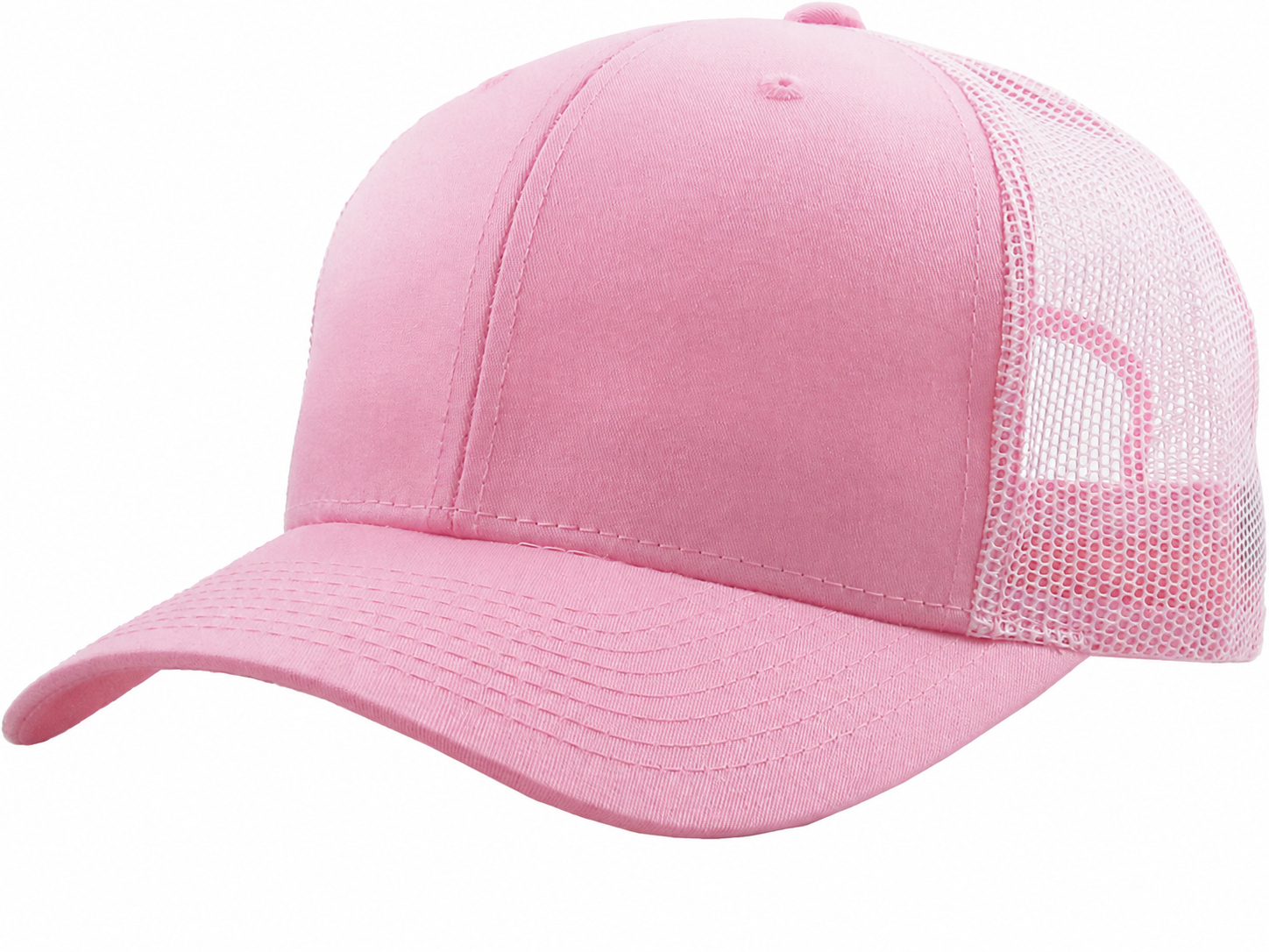 Pink / Pink 6-panel mesh trucker front view