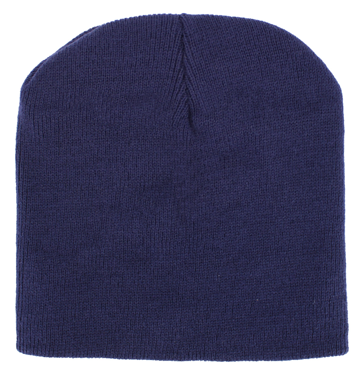 Navy 8 inch beanie front view