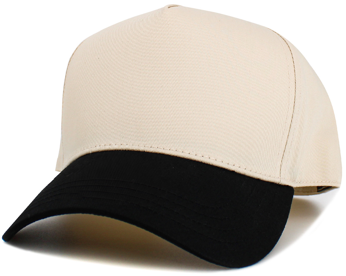Natural / Black baseball cap front view