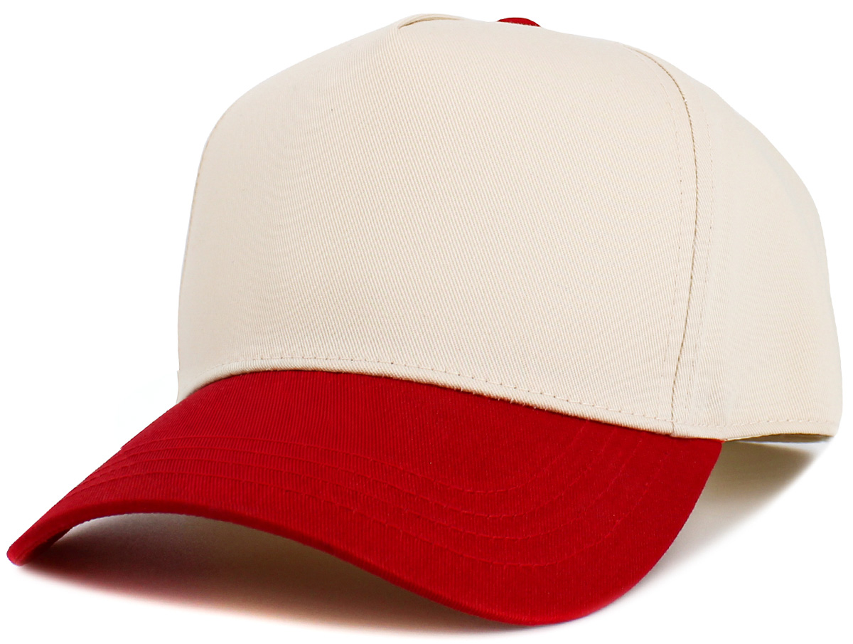 Natural / Red baseball cap front view
