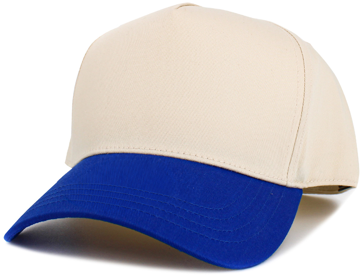 Natural / Royal Blue baseball cap front view