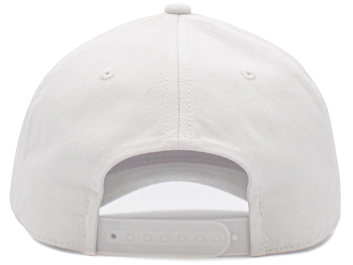 White baseball cap rear view
