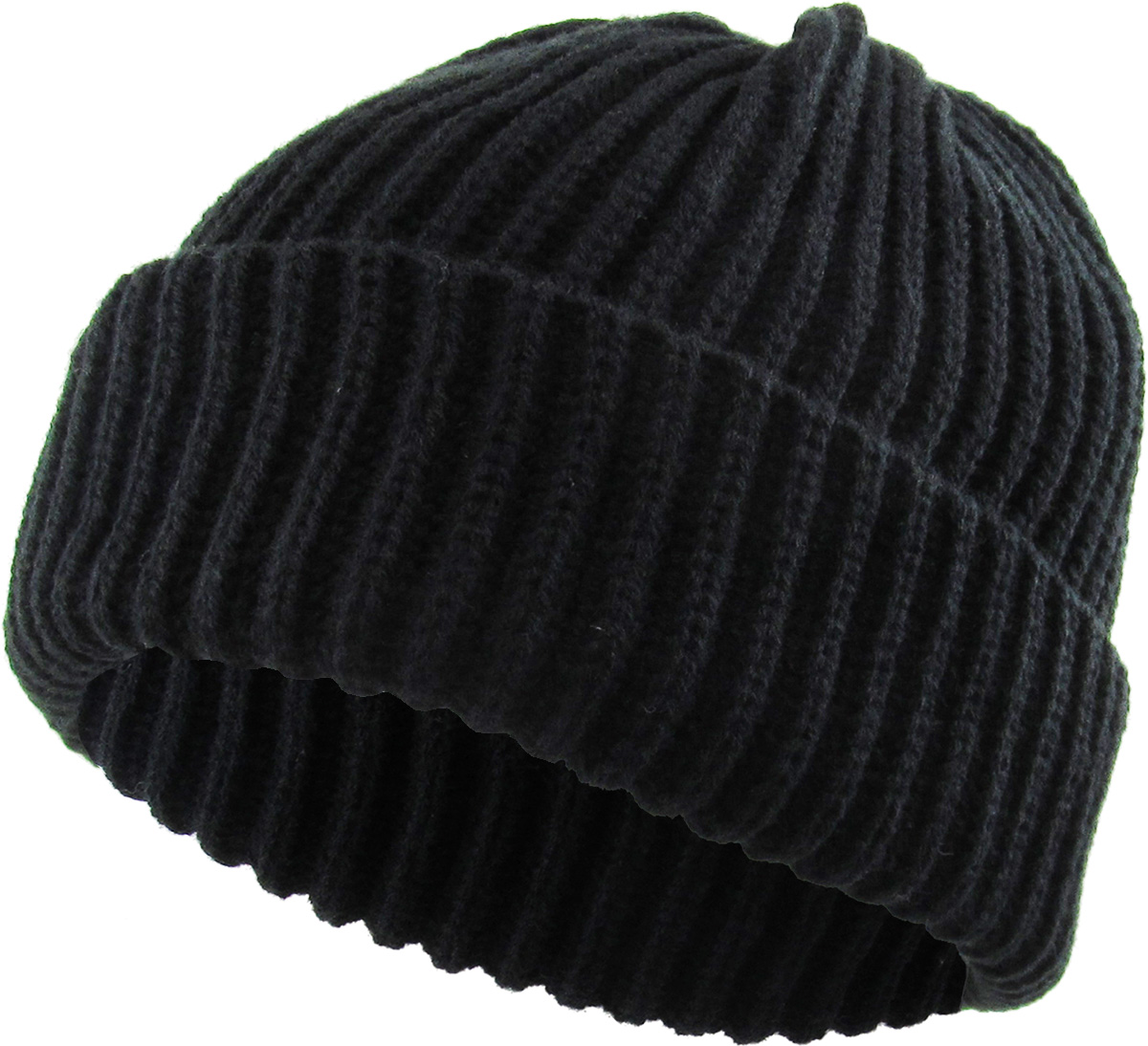 Black cuffed beanie product view
