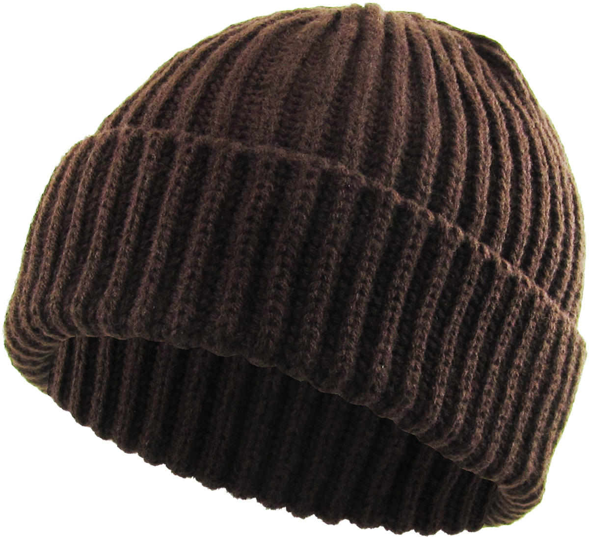 Brown cuffed beanie product view