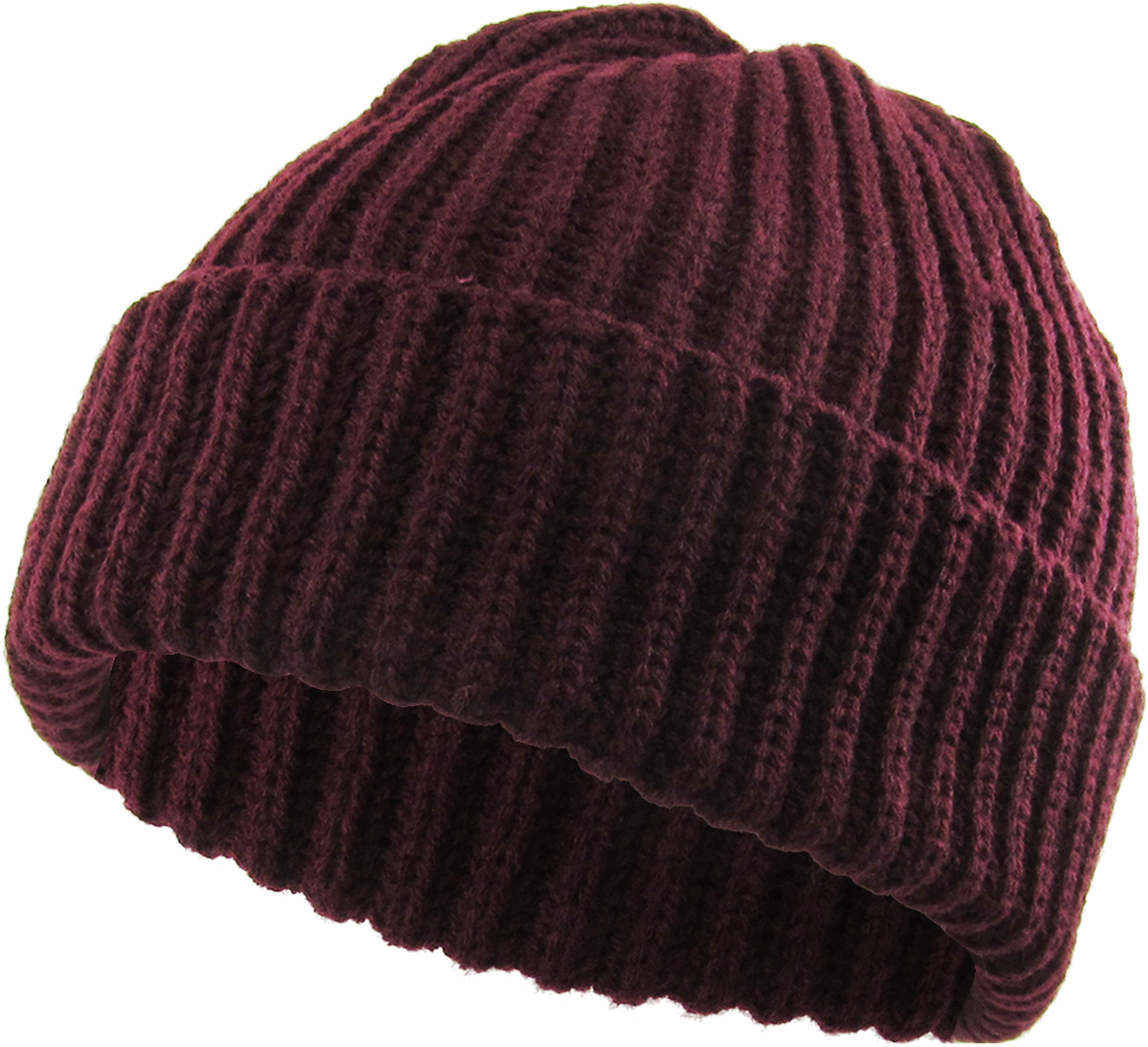 Burgundy cuffed beanie product view