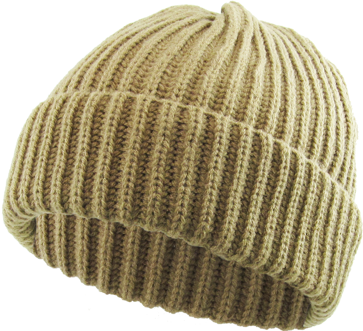 Khaki cuffed beanie product view