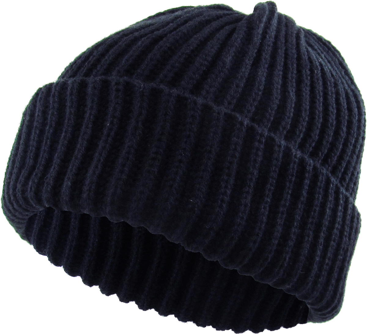 Navy cuffed beanie product view