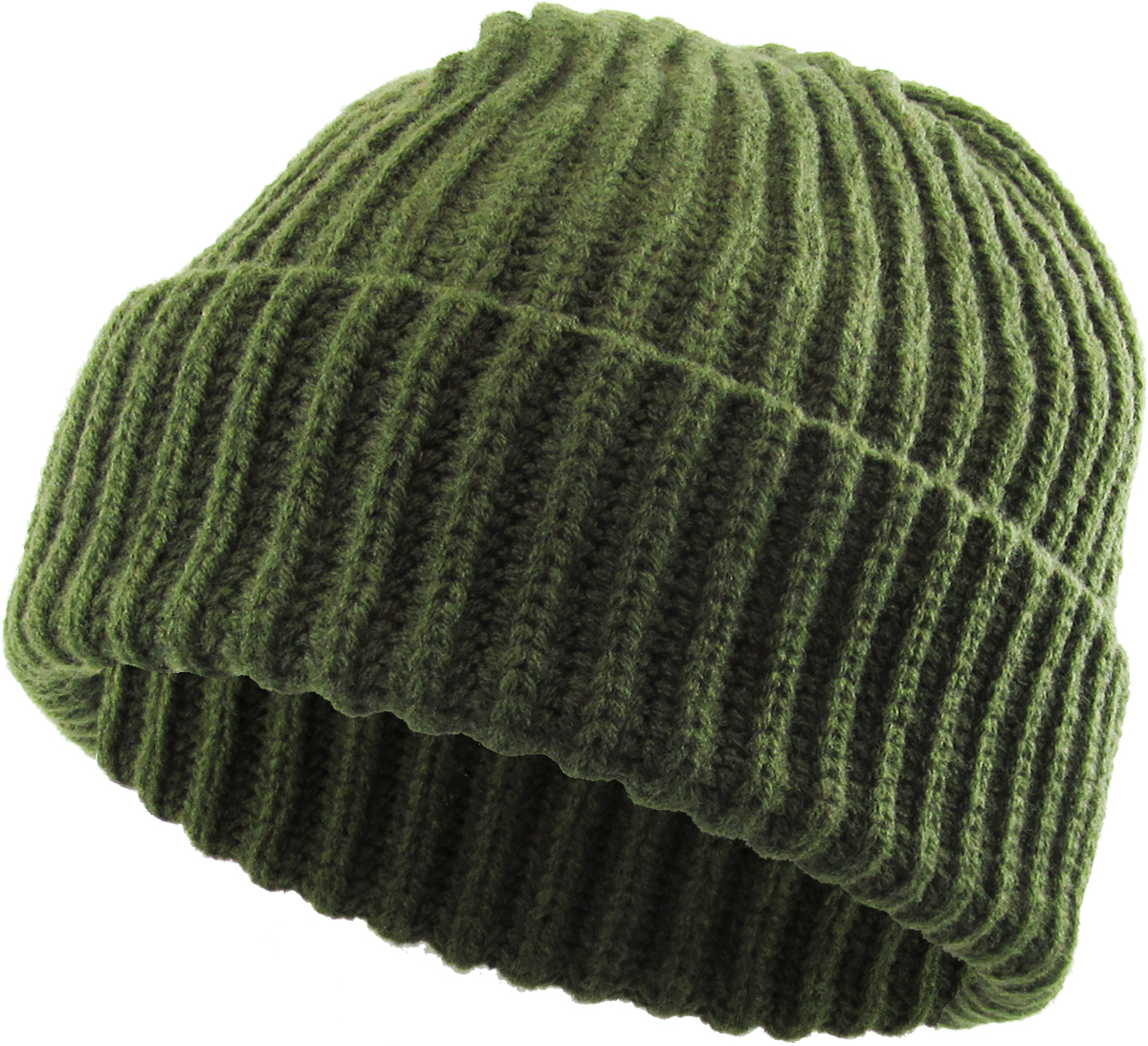 Olive cuffed beanie product view