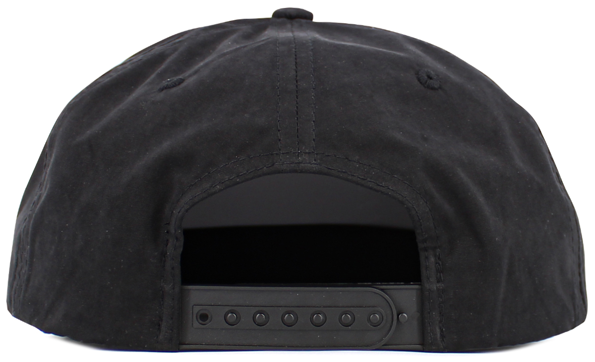Black / Black flat bill cap rear view
