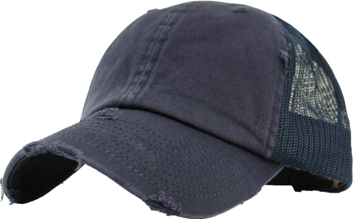 Navy vintage mesh cap front view