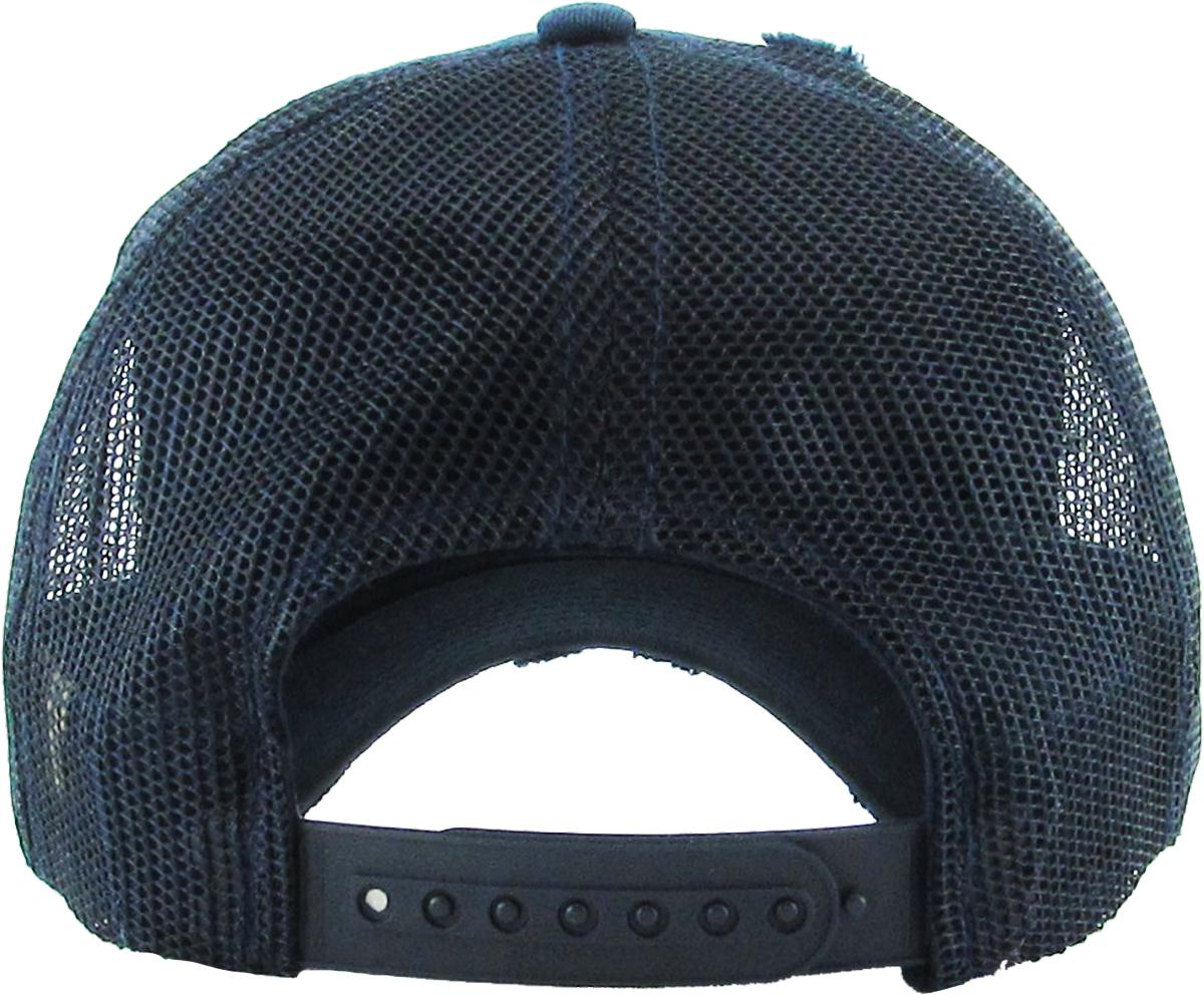 Navy vintage mesh rear view
