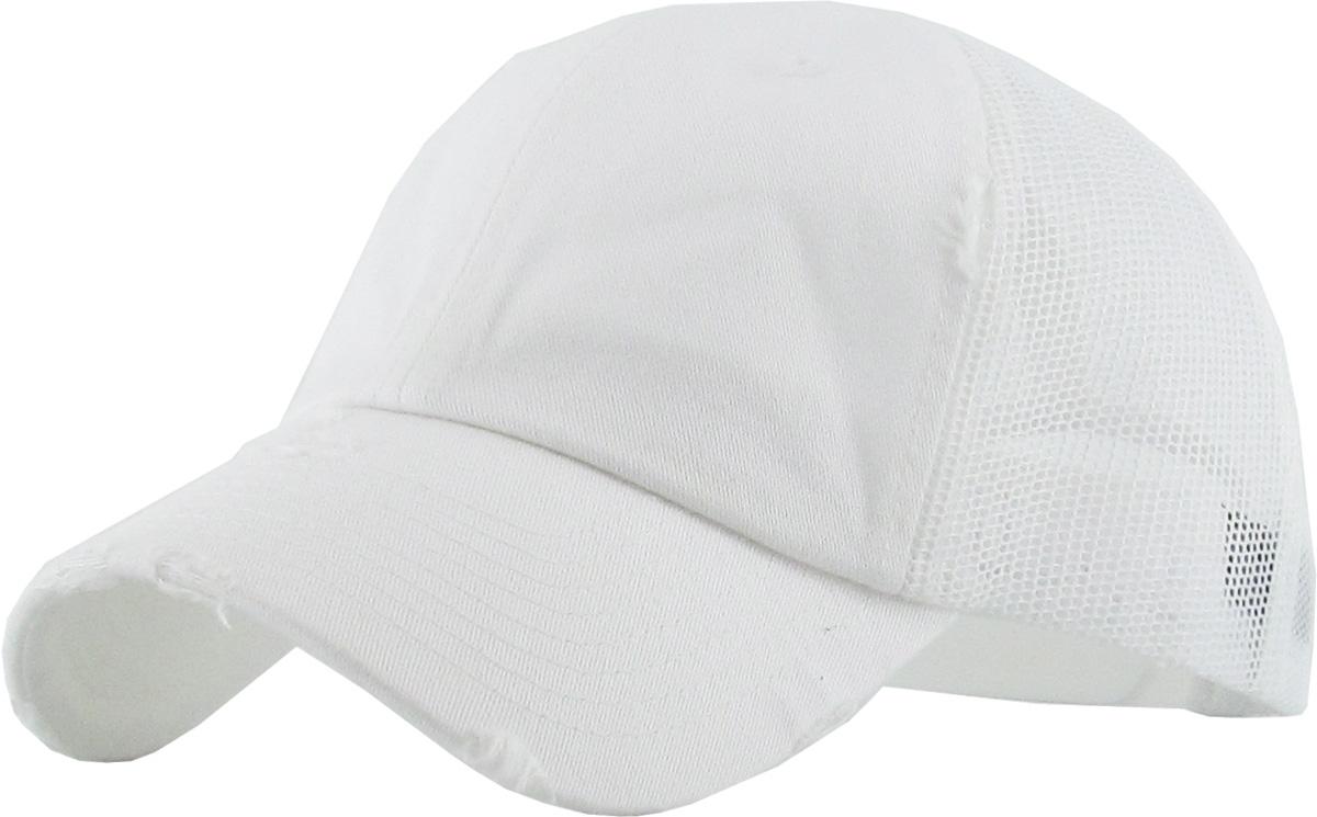 White vintage mesh front view