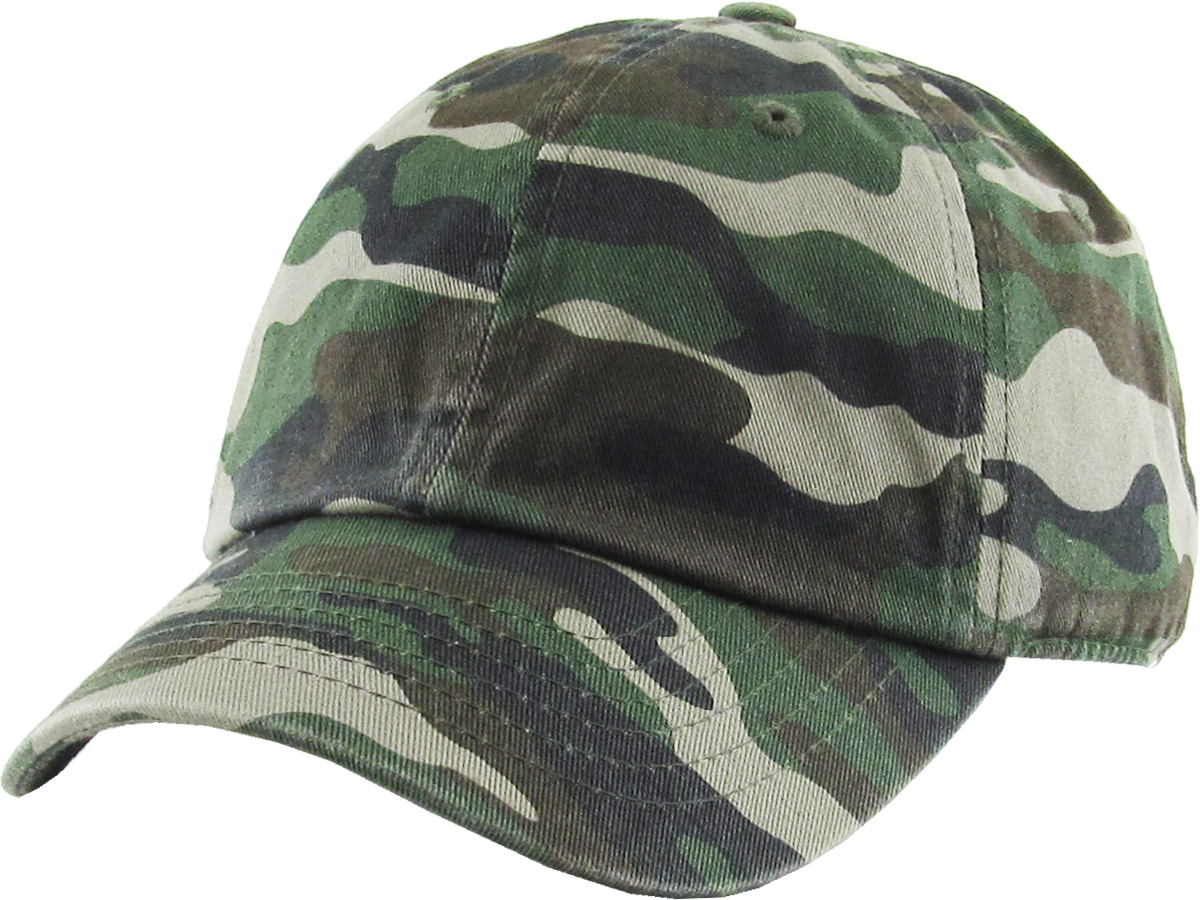 Camouflage youth low profile front view